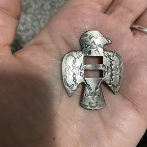embossed metal ornate eagle Native American style bird Thunderbird charm part